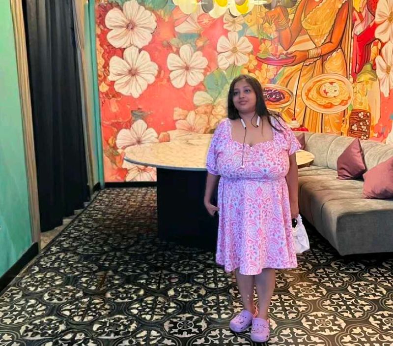 Cute Pink Printed Dress