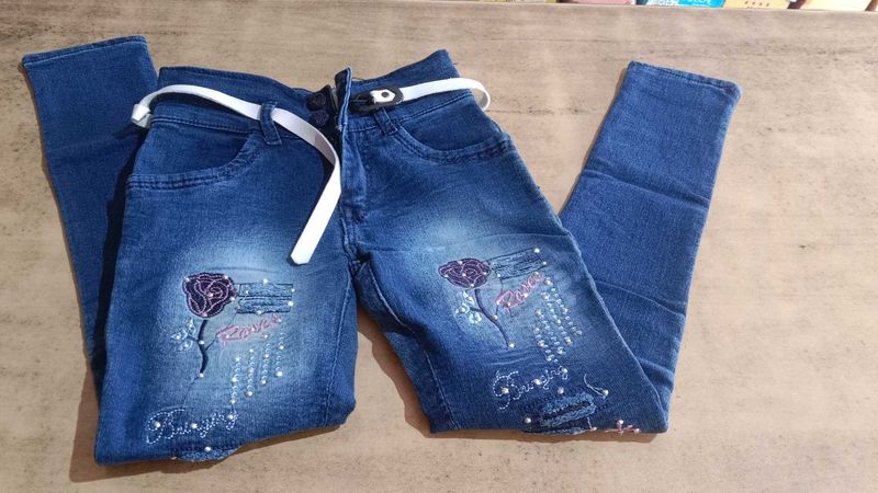 Cute Embroidered Jeans