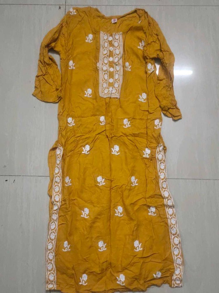yellow kurta embroidery design
