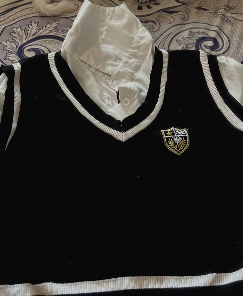 Black &amp; White Sweater Vest