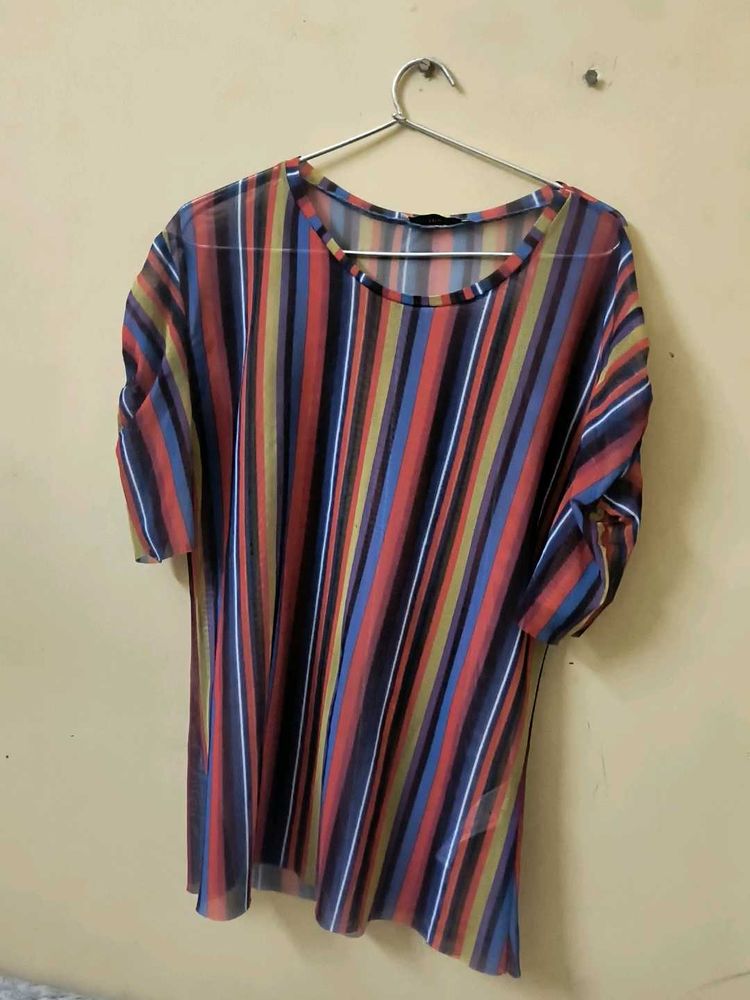 Striped Sheer Top