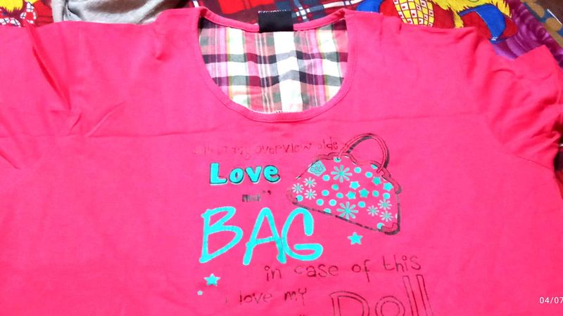 Cute Pink Graphic Tee Long Tshirt