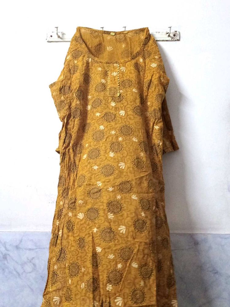 Printed Yellow Kurti