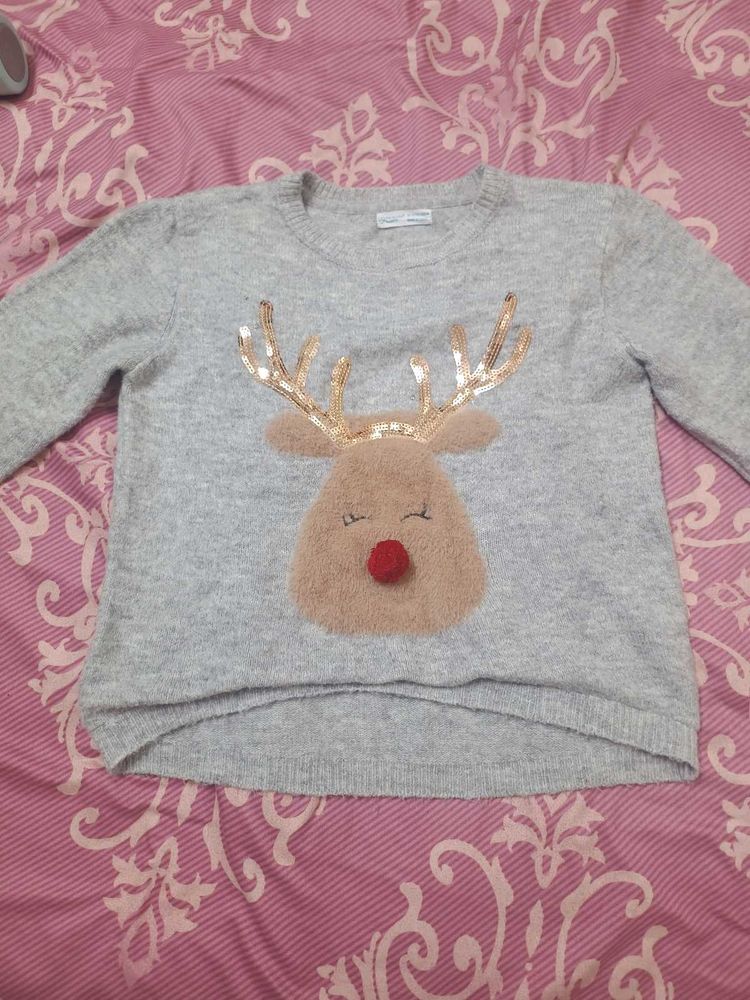 Women Cute Reindeer Christmas Warm Sweater