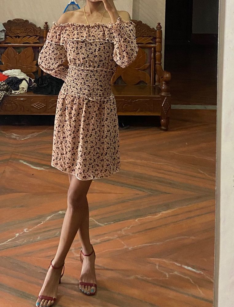 Floral Off-Shoulder Mini Dress
