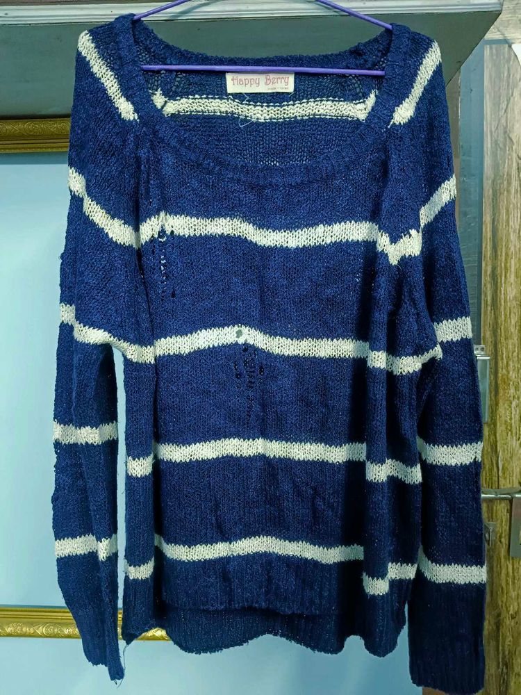Korean Striped Knit Top