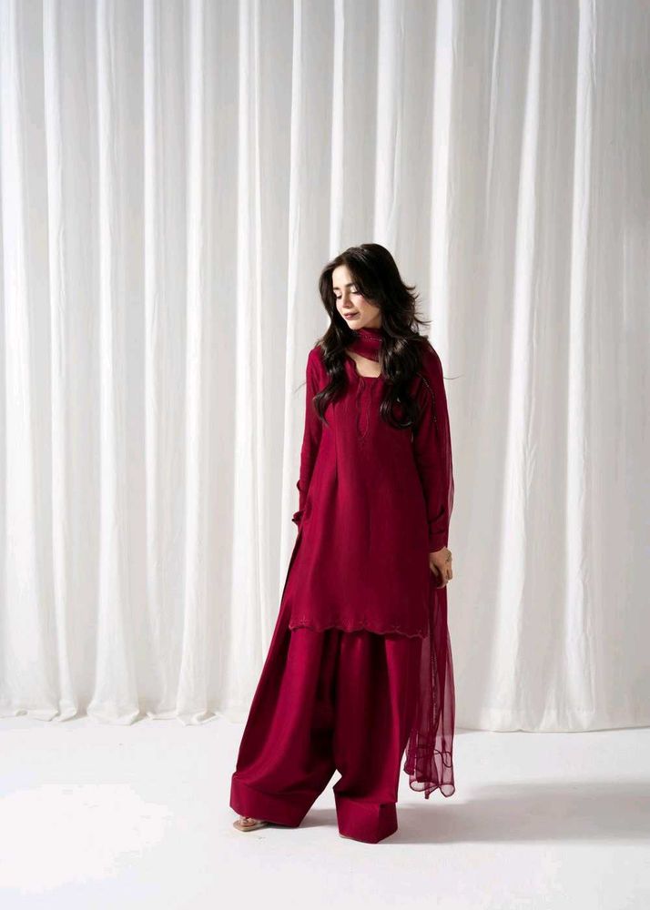 Maroon Farsi Salwar Suit Set