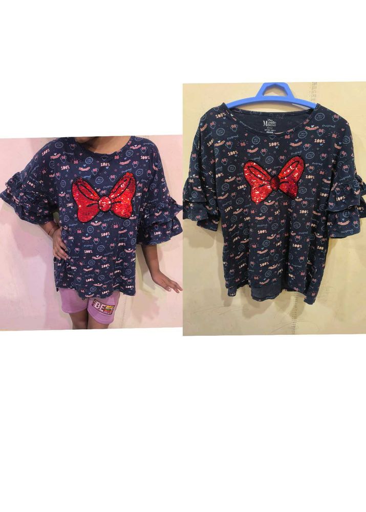 Blue Disney Minnie Mouse Top For Girls.