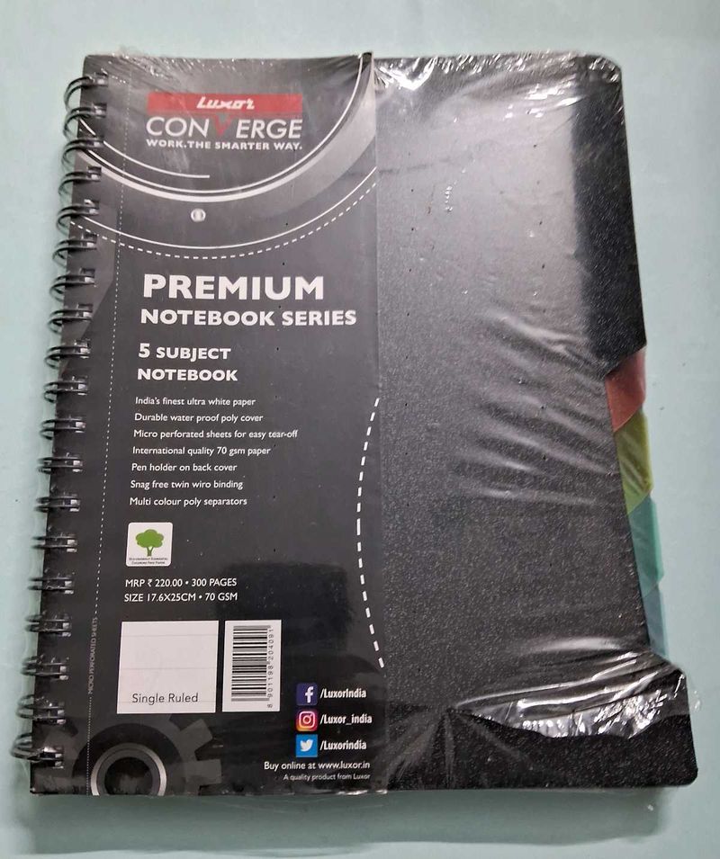 Luxor Premium 5-Subject Notebook