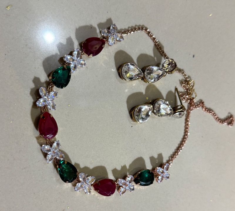 Elegant diamond Necklace Set✨