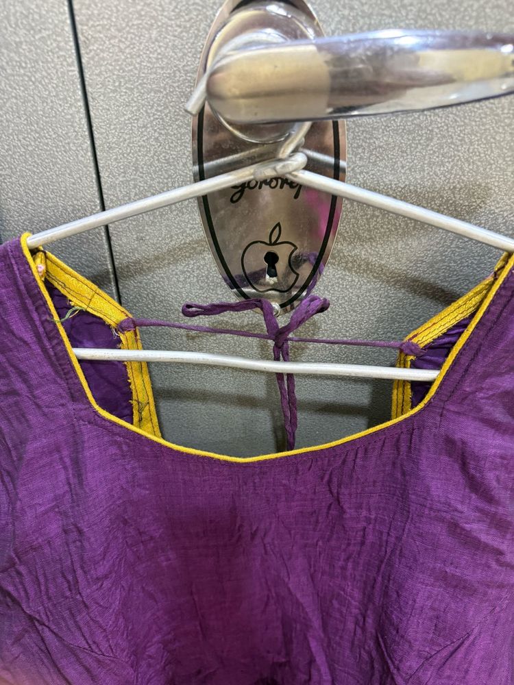 Purple &amp; Yellow Detail Top