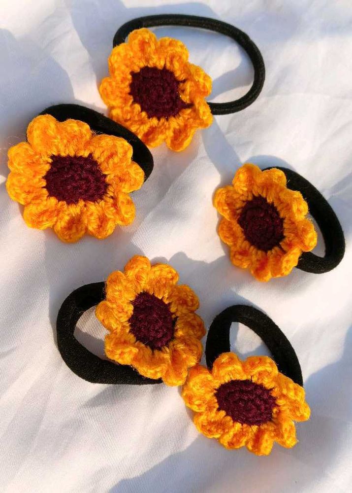 3ps Sunflower Hair Ties