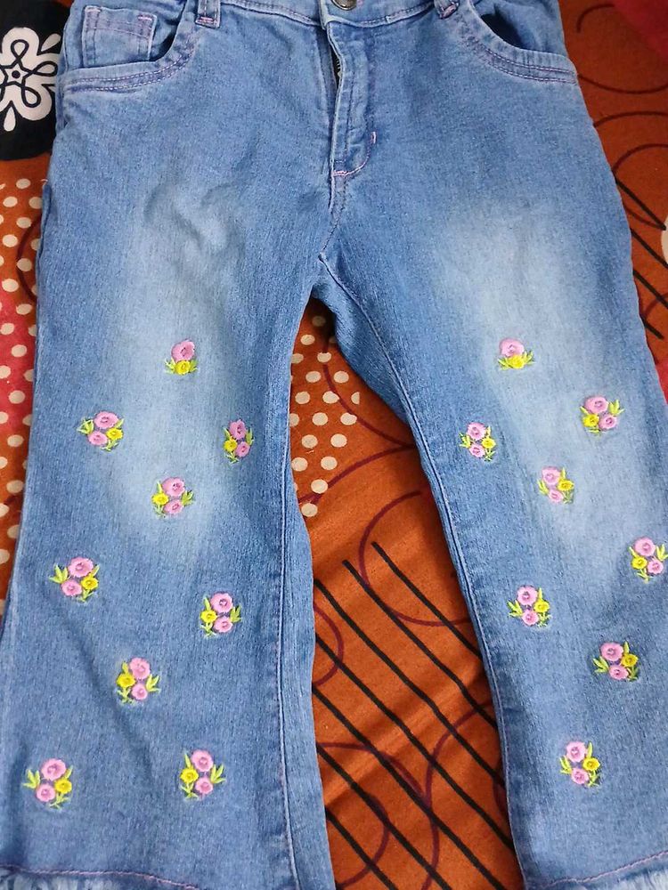 Floral Denim Jeans