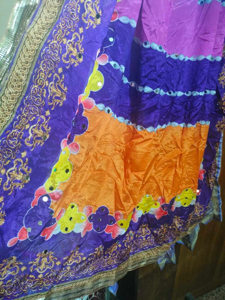 Beautiful Mirror Work Kurti Fabric Wid Duppata