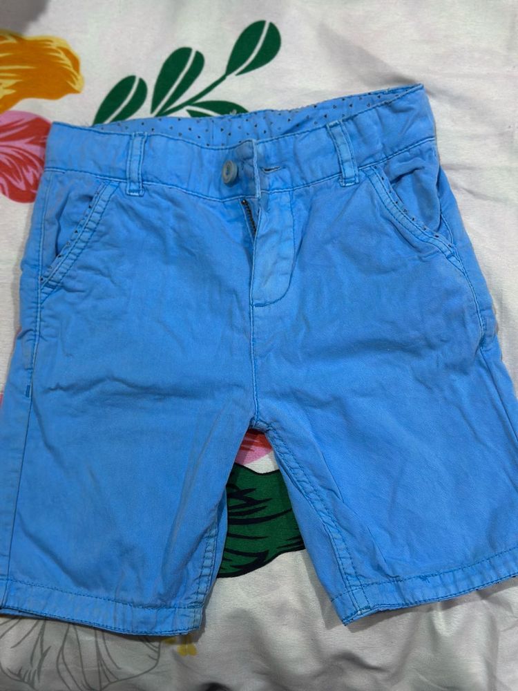 Blue Cotton Shorts -2-3 Year Good Condition