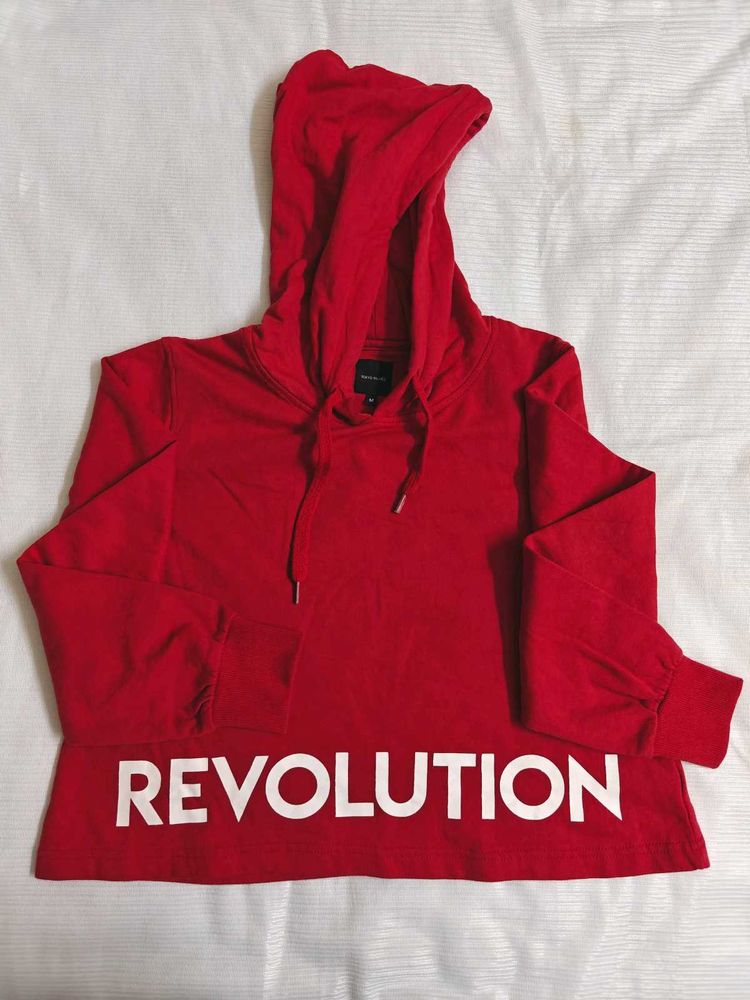 🆕 Red &#39;Revolution&#39; Crop Hoodie