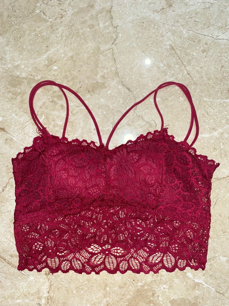 Fancy Silky Net Lightly Padded Non Wired Bralette