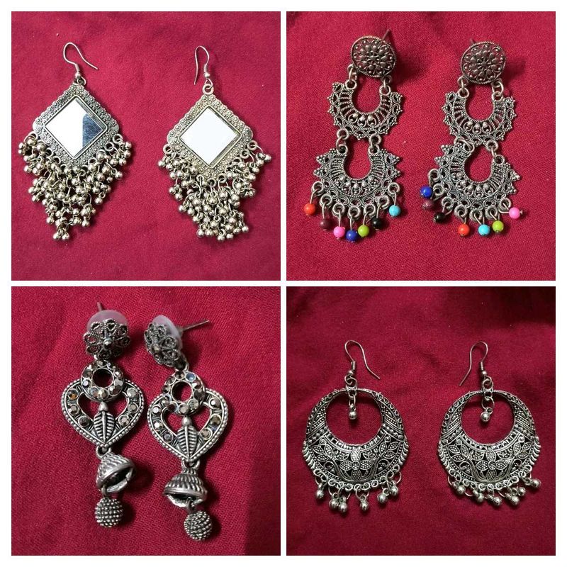 Combo - 4 Oxidised Earrings
