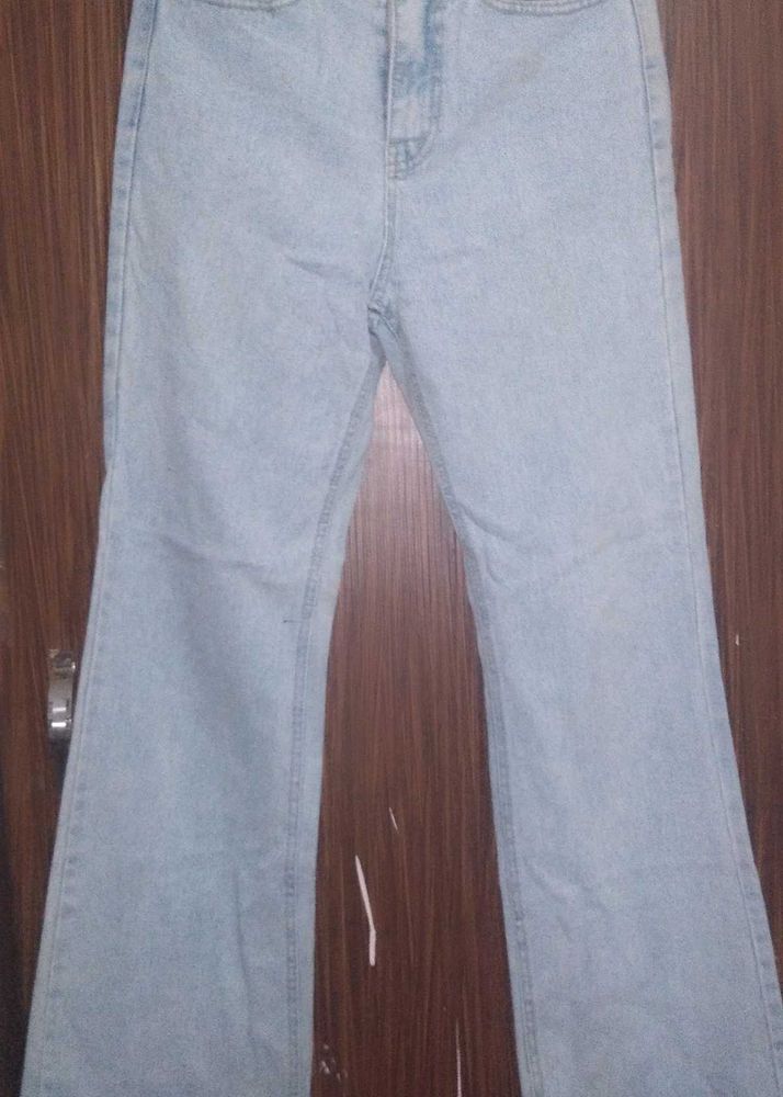 Light Wash Flared Denim Jeans