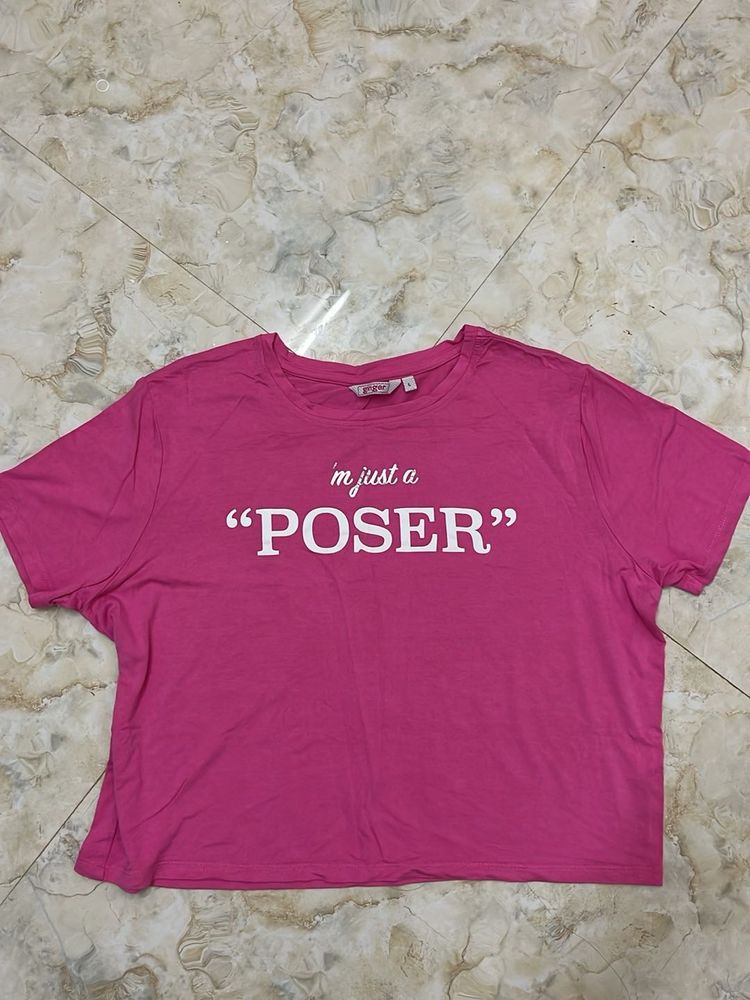 Pink "Poser" Graphic Tee
