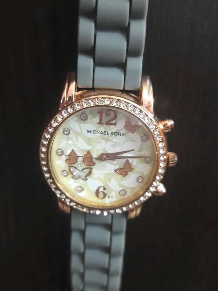 Patterned Dial Grey Watch