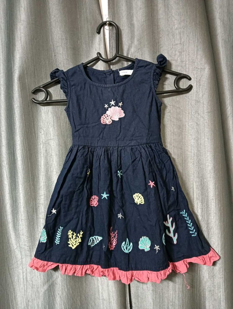 Kids Navy Blue Dress 🫶🏻