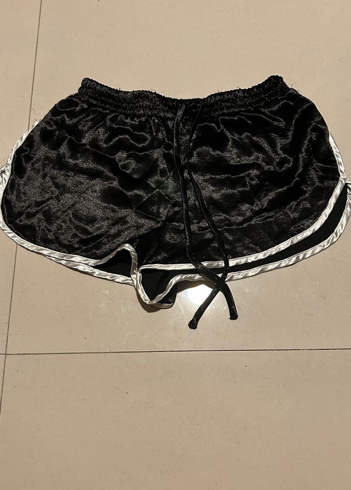 Forever 21 - Satin Black And White Booty Shorts