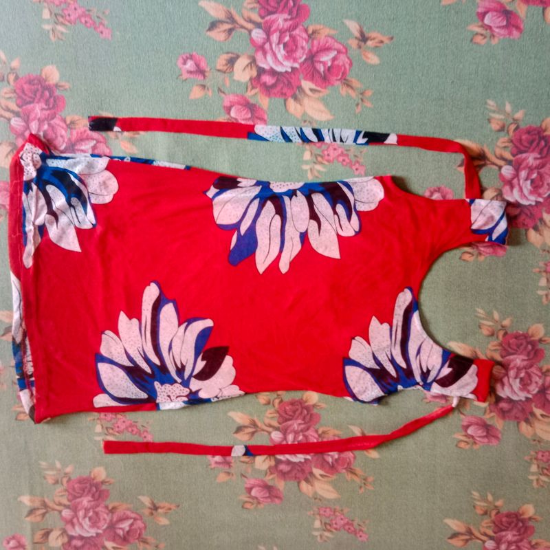 Floral Red Bodycon Dress