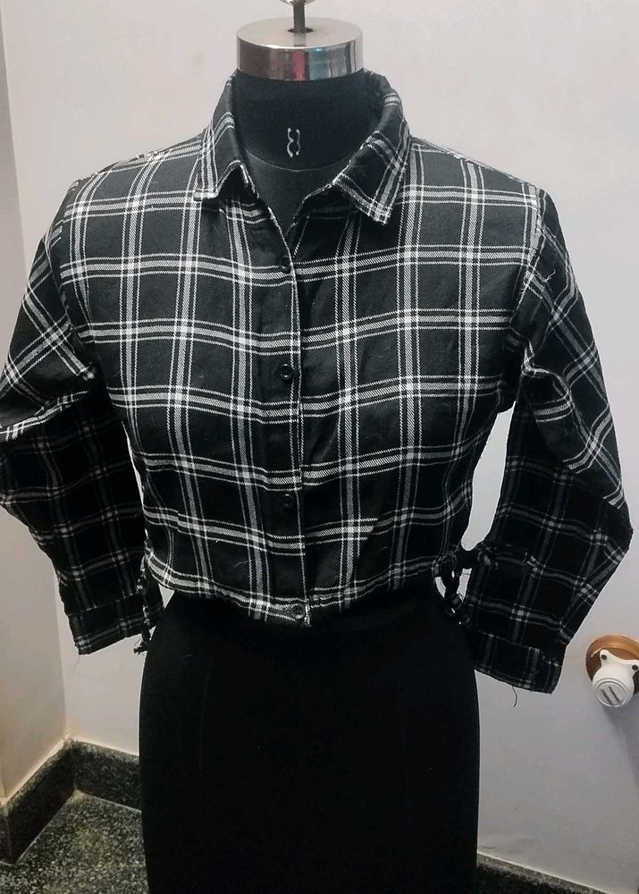 Plaid Crop Top Shirt