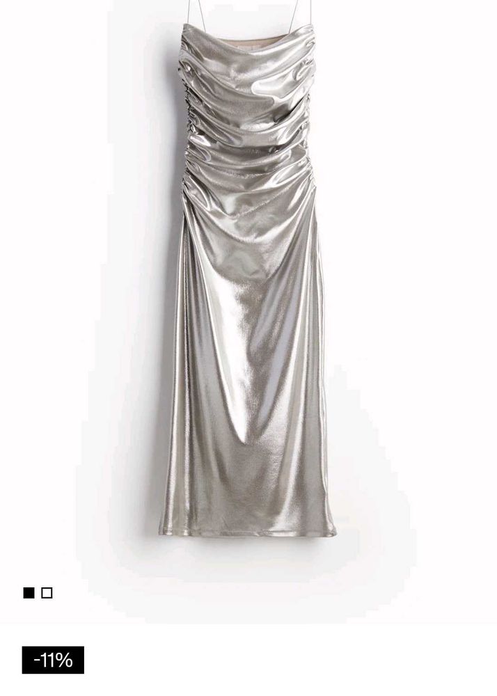 Metallic Silver Party Dress