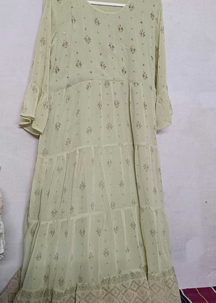 Lime Green Tiered Maxi Dress