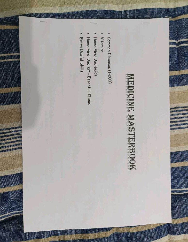 Medicine Masterbook: First Aid &amp; Vitamins Guide