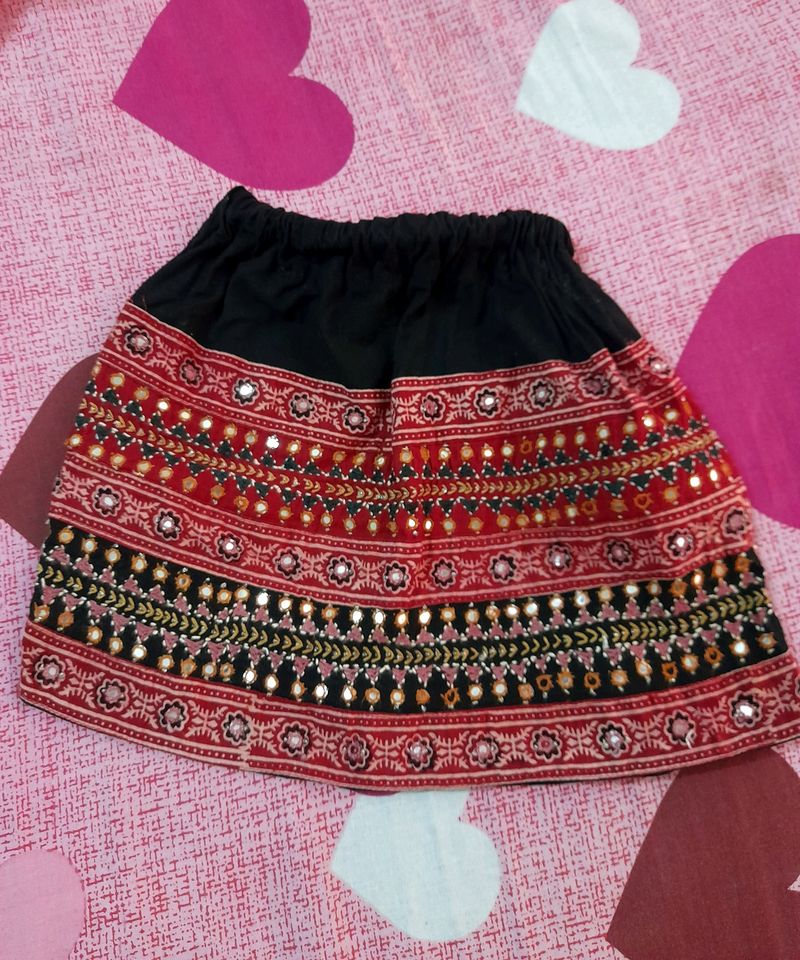 Mini Black Boho Skirt