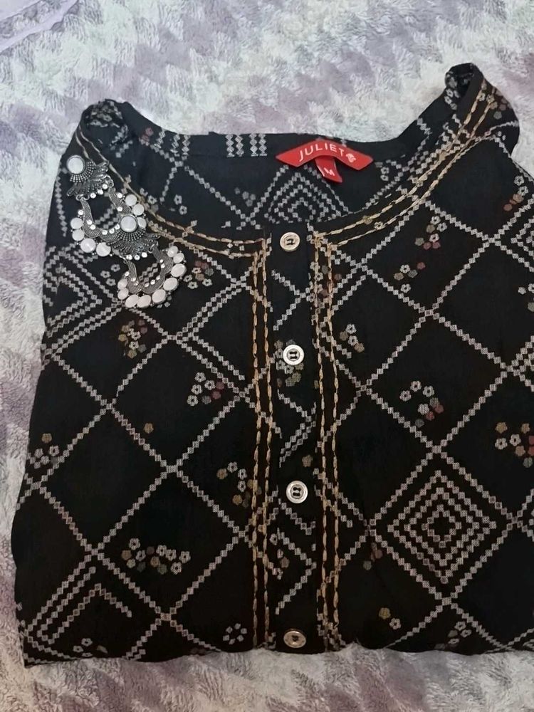 Black Printed Kurti