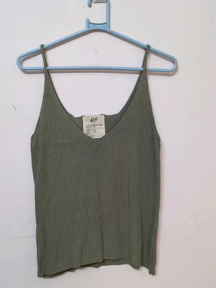 ELF Olive Ribbed Tank Top