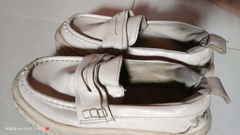 Zara Chunky White Loafers
