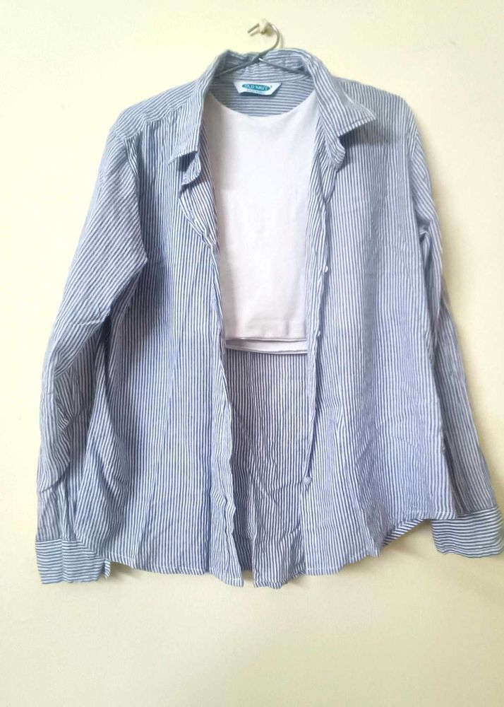 Striped Button-Down Shirt