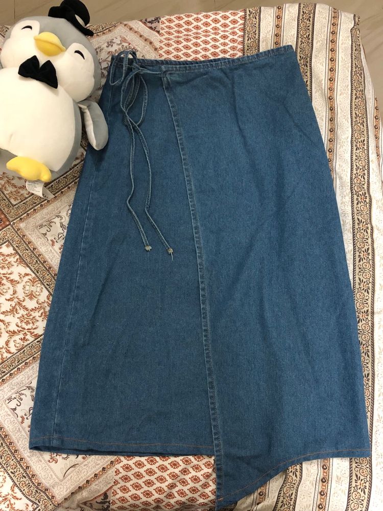 Denim Wrap Skirt