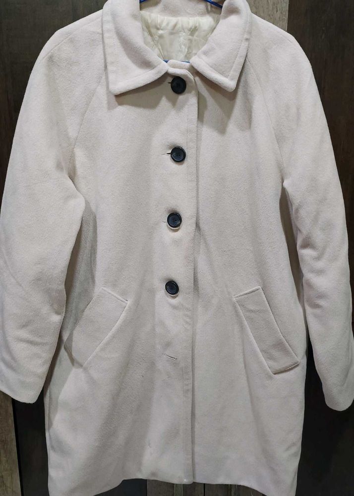 Elegant Cream Button-Down Coat