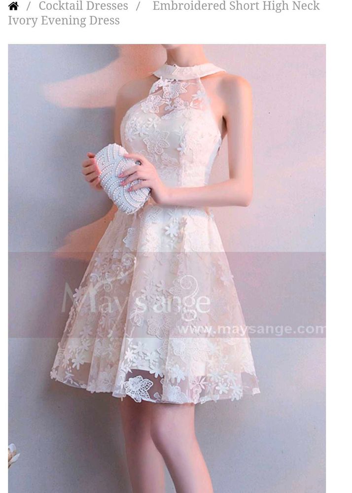 White Floral Lace Halter Dress