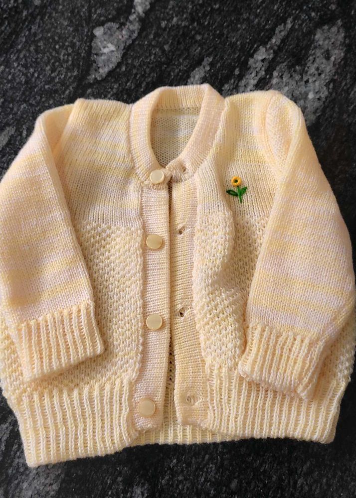 Cute Baby Cardigan with cap and booties