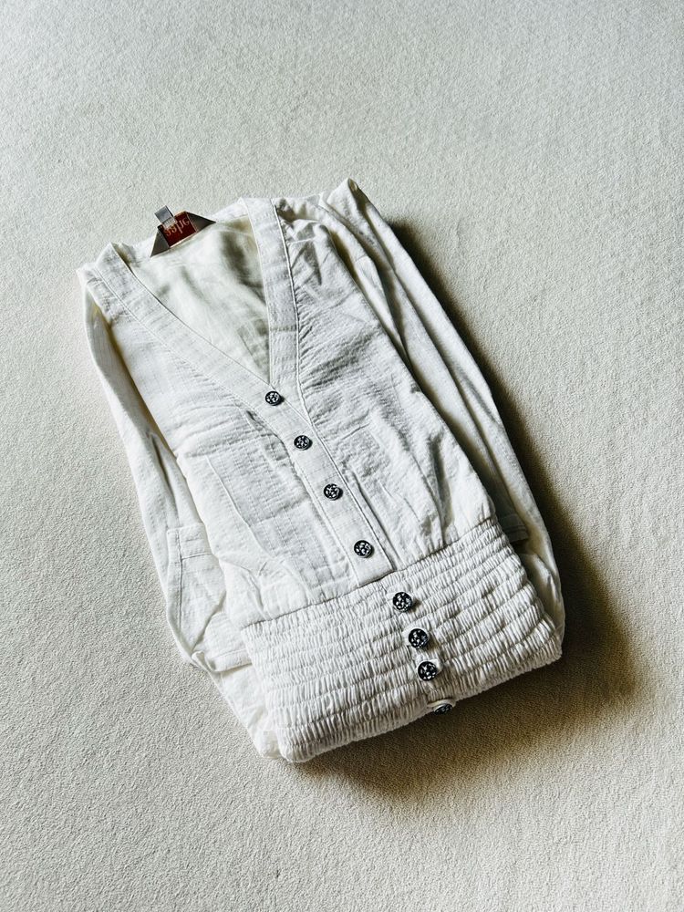 🌼Beautiful Offwhite Cotton Kantha Comfy Dress
