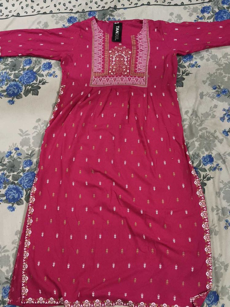 Pink Embroidered Kurta