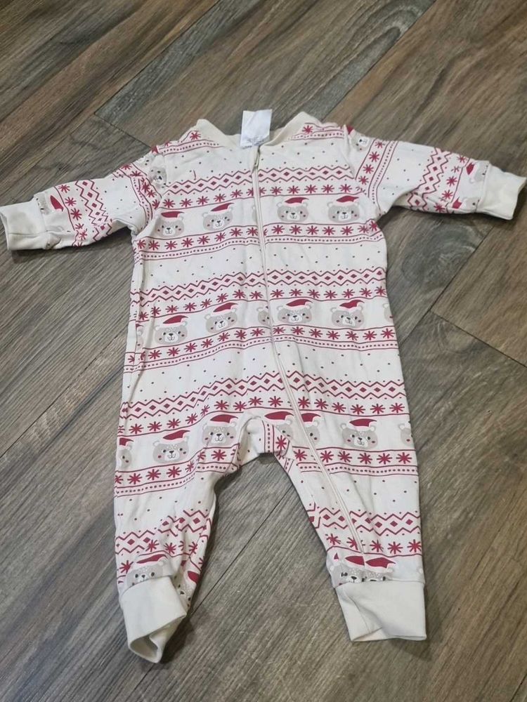 Cute Bear Print Romper christmas