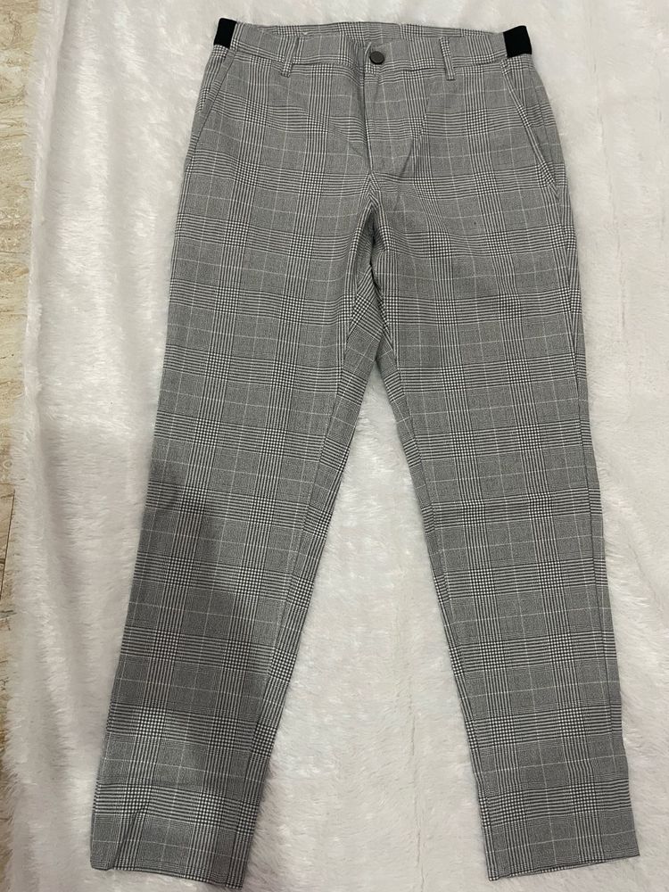 ZARA Checkered Slim Fit Trousers
