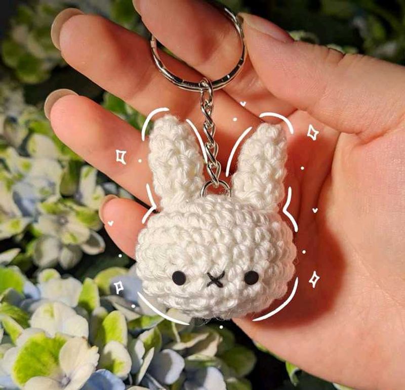 Bunny Crochet Keychain