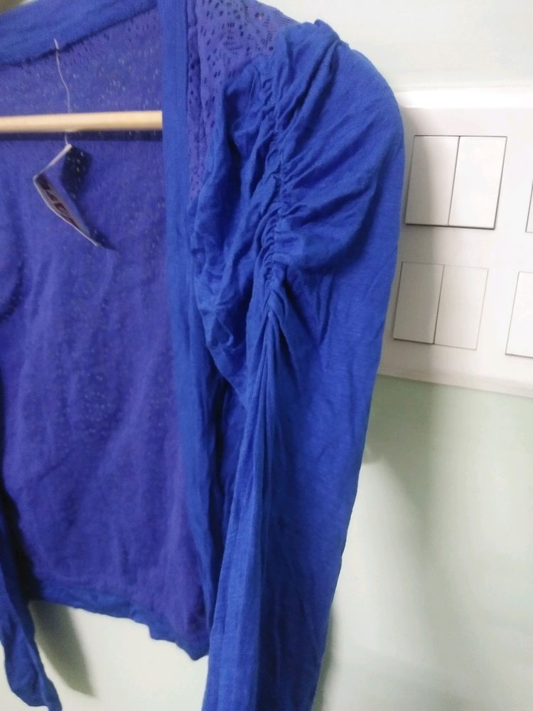 Blue Net Open Shrug For Summer N Winter