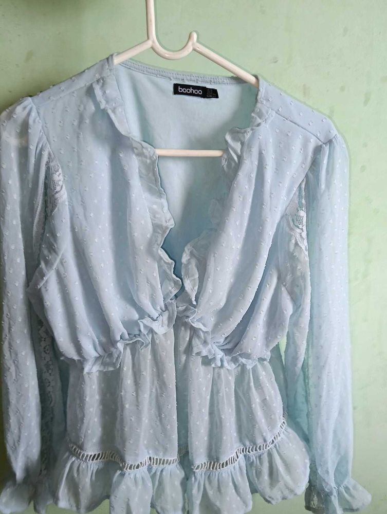 Ice Blue Crop Top