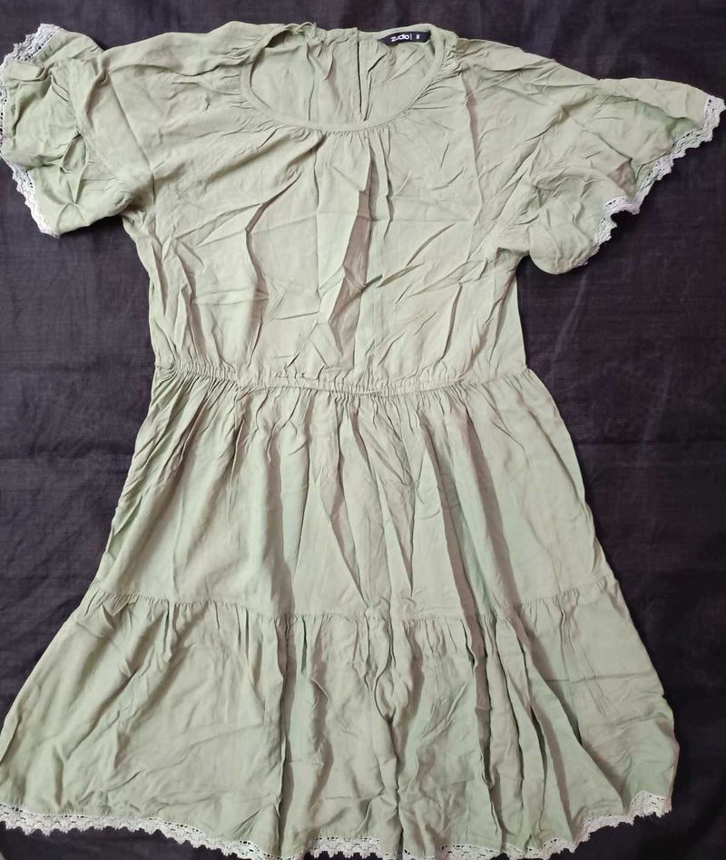 Sage Green Ruffle Tiered Dress