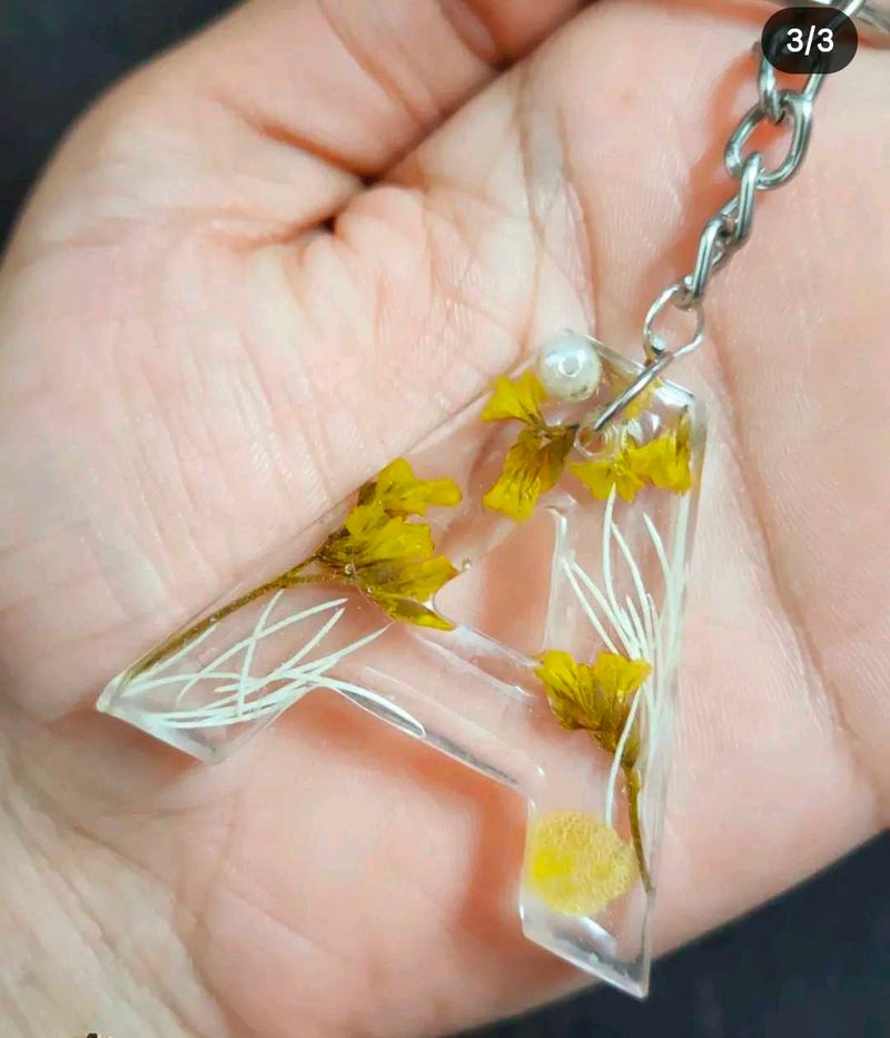 Resin Initial Keychain